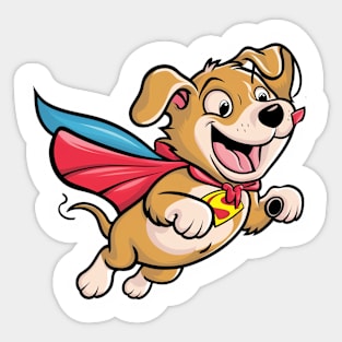 A Super Dog flying. Sticker, T-shirt Design Sticker